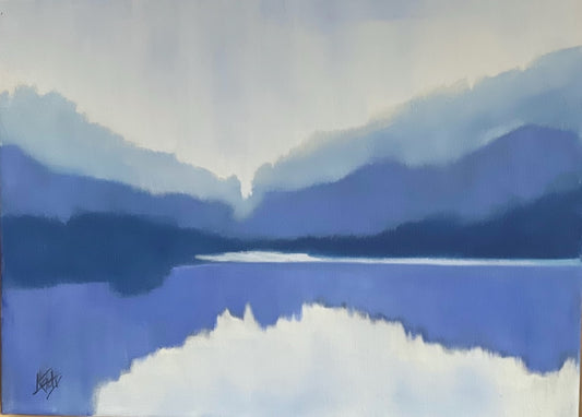 "THE BLUES" ORIGINAL OIL PAINTING ON CANVAS/FRAMED