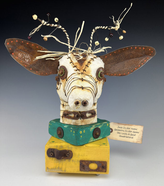 "JOSIE" VEGAN TAXIDERMY MIXED MEDIA SCULPTURE DW15