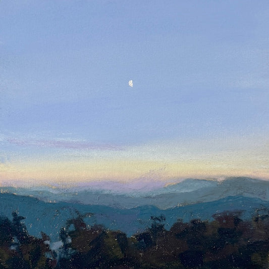 "MORNING MOON" ORIGINAL PASTEL ON PAPER/MATTED
