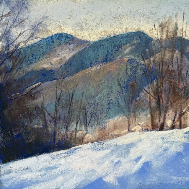 "SNOW IN THE HOLLER" ORIGINAL PASTEL ON PAPER/MATTED