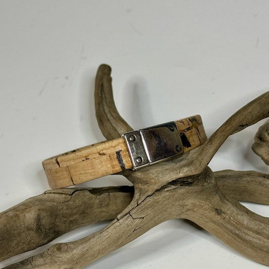 LIGHT TAN CORK/SILVER MAGNETIC CUFF LCB1005