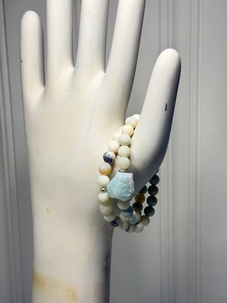 DOUBLE WRAP AMAZONITE STRETCH BRACELET LCB2088