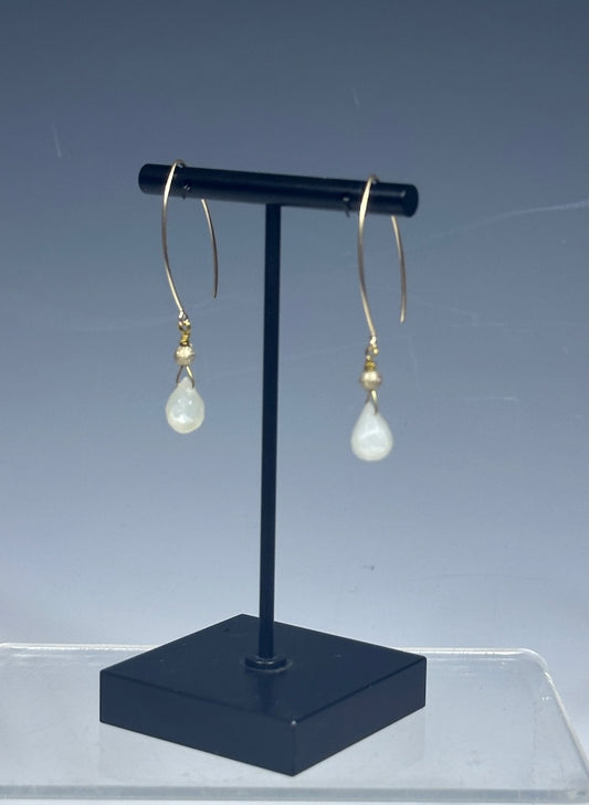 GOLD FILLED STERLING SILVER AND MOONSTONE EARRINGS LCE1005