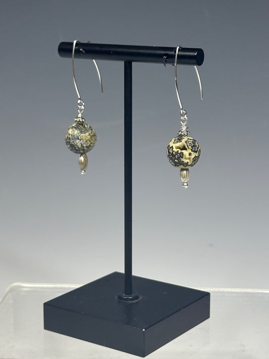 STERLING SILER AND RARE OCEAN JASPER DROP EARRINGS LCE1010