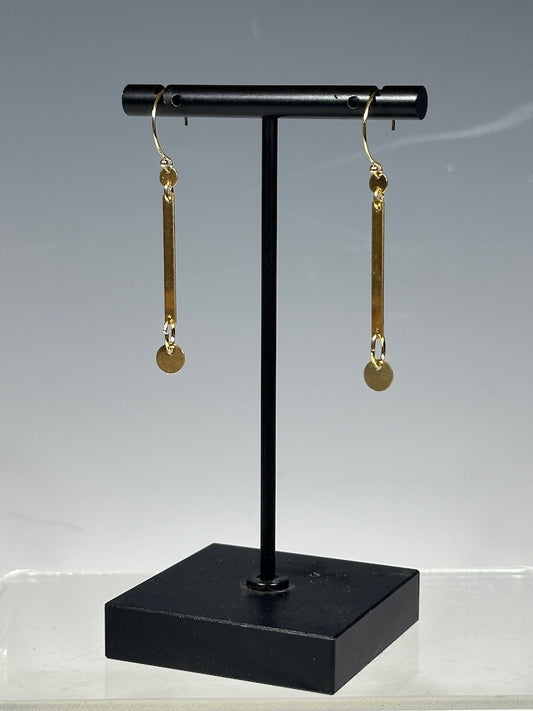 GOLD FILLED STERLING SILVER BAR EARRINGS LCE1056