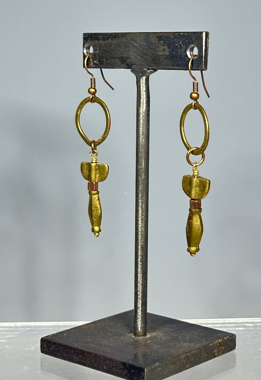 BRASS DROP EARRINGS LCE1089