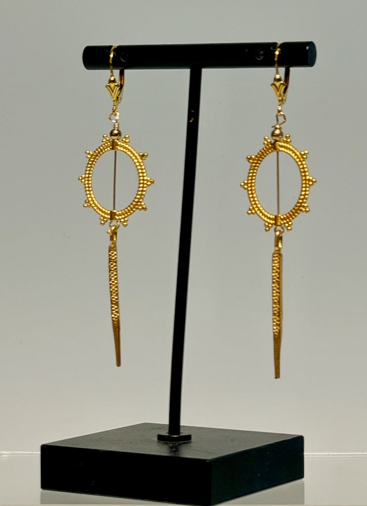 GOLD FILLED STERLING SILVER CIRCLE DROP EARRINGS LCE2037