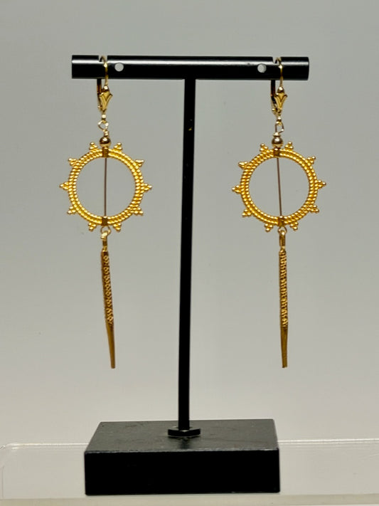 GOLD FILLED STERLING SILVER CIRCLE DROP EARRINGS LCE2037