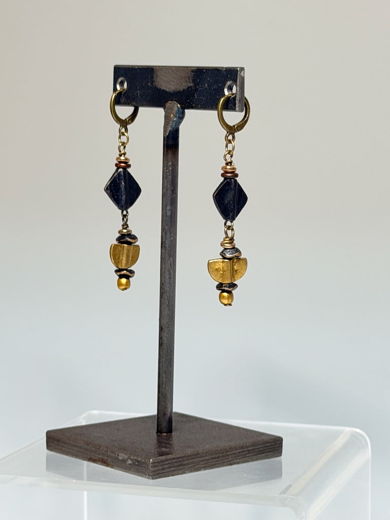 MIXED METAL DROP EARRINGS LCE2073