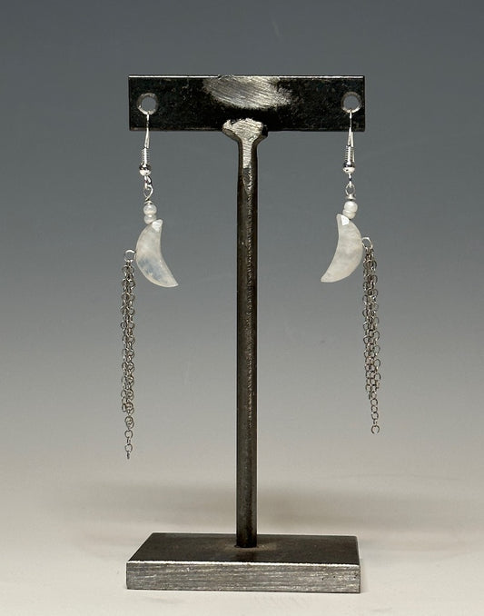 MOONSTONE AND STERLING SILVER  DROP EARRINGS LCE481