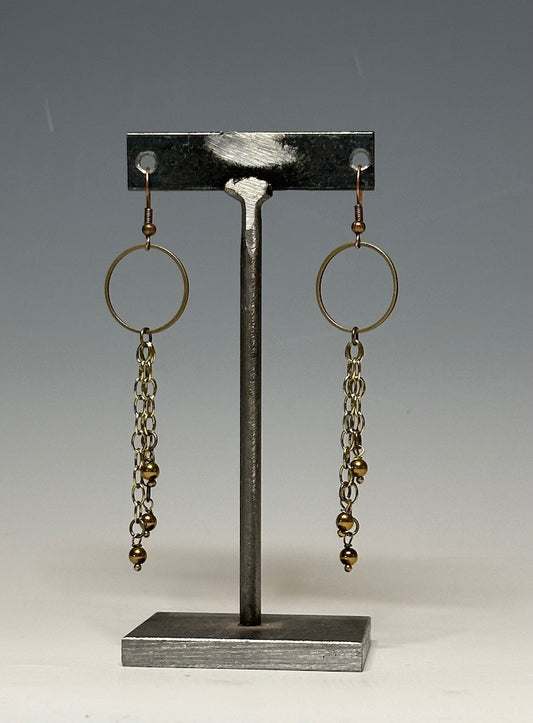 LONG BRASS DROP EARRINGS LCE485