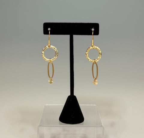 GOLD AND SILVER DROP EARRINGS  LCE532