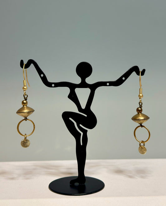 STERLING SILVER AND PYRITE DROP EARRINGS  LCE578