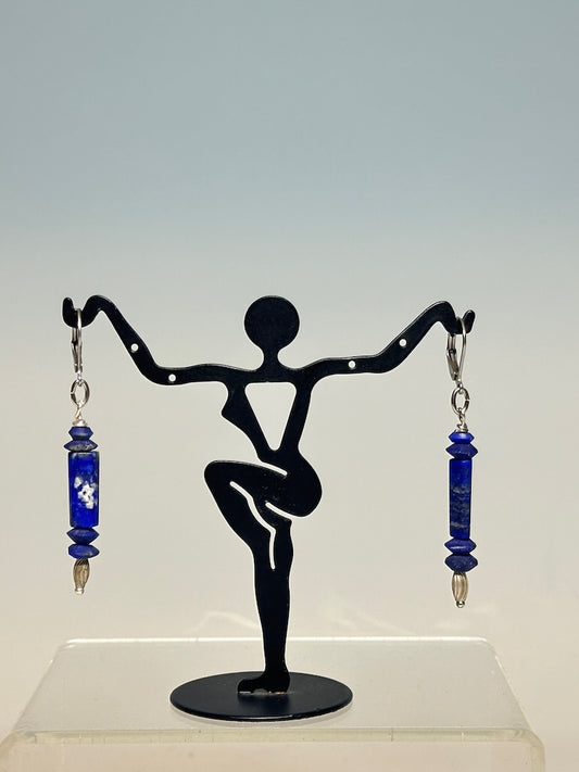 LAPIS AND AND SILVER DROP EARRINGS LCE721