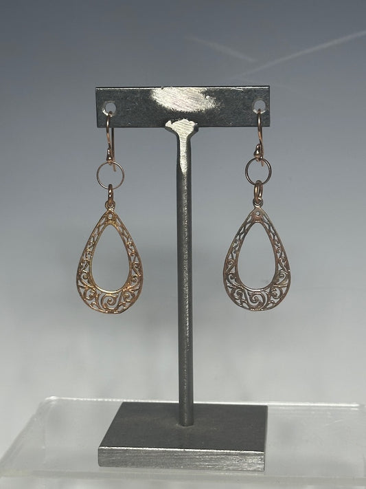 COPPER OVAL DROP EARRINGS LCE762