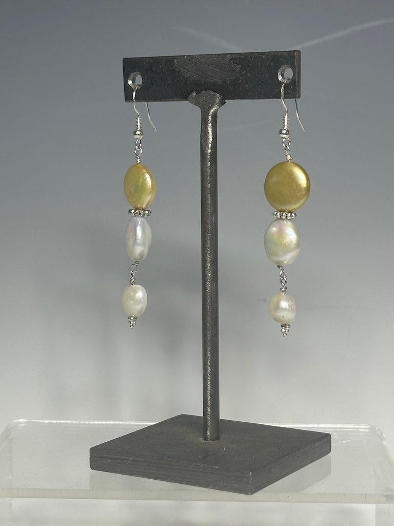 FRESHWATER PEARL LONG DROP EARRINGS WITH STERLING SILVER LCE765