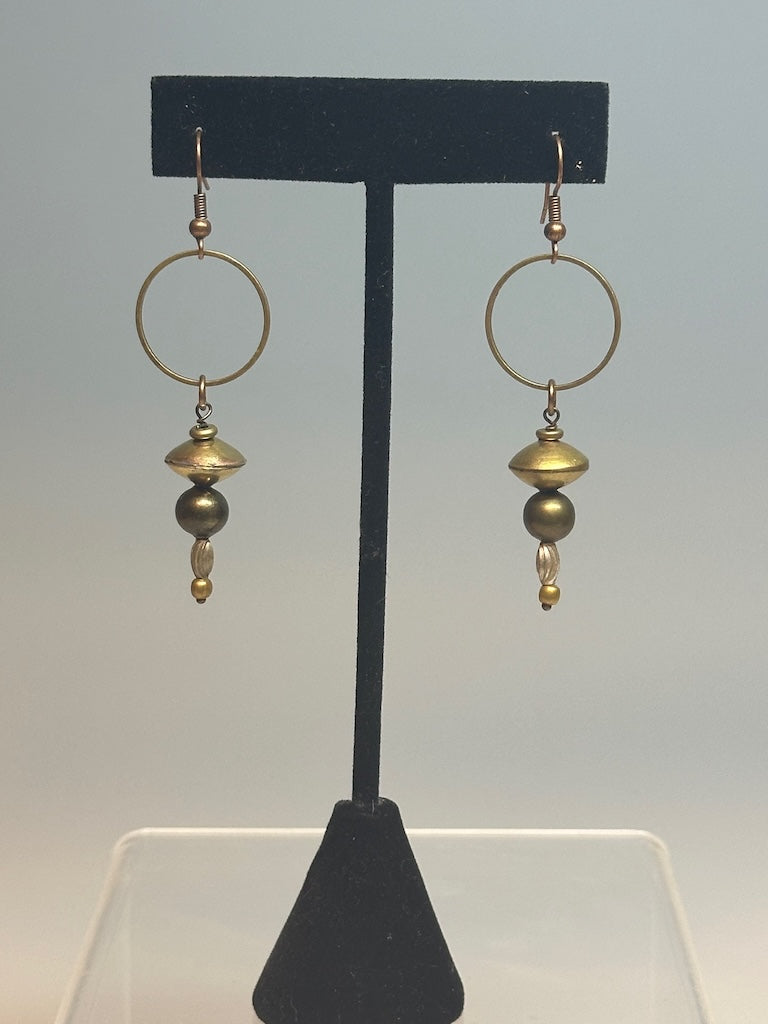 MULTI BRASS DROP EARRINGS LCE773