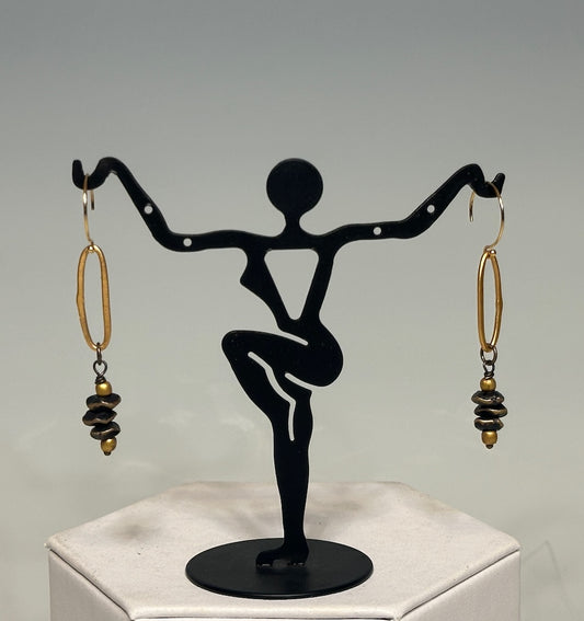 GOLD FILLED STERLING SILVER OVAL DROP EARRINGS LCE975