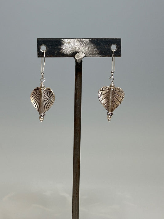 STERLING SILVER LEAF DROP EARRINGS LCE991