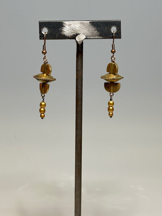 MULTI BRASS DROP EARRINGS LCE992