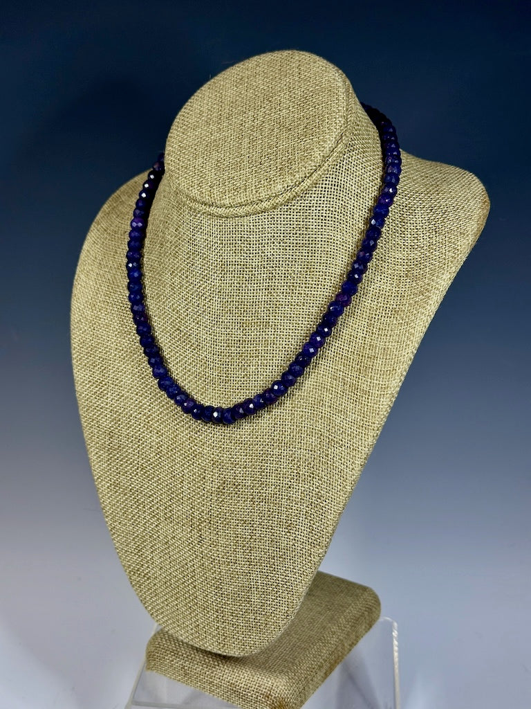 FACETED LAPIS BEAD NECKLACE LCN1036