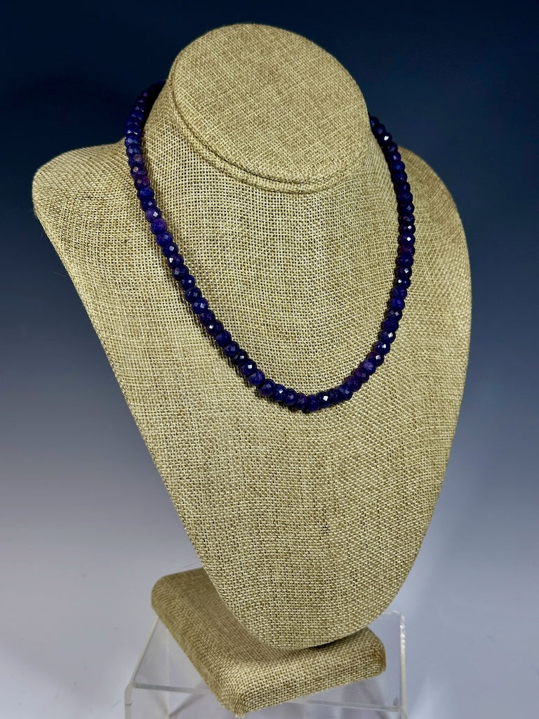 FACETED LAPIS BEAD NECKLACE LCN1036