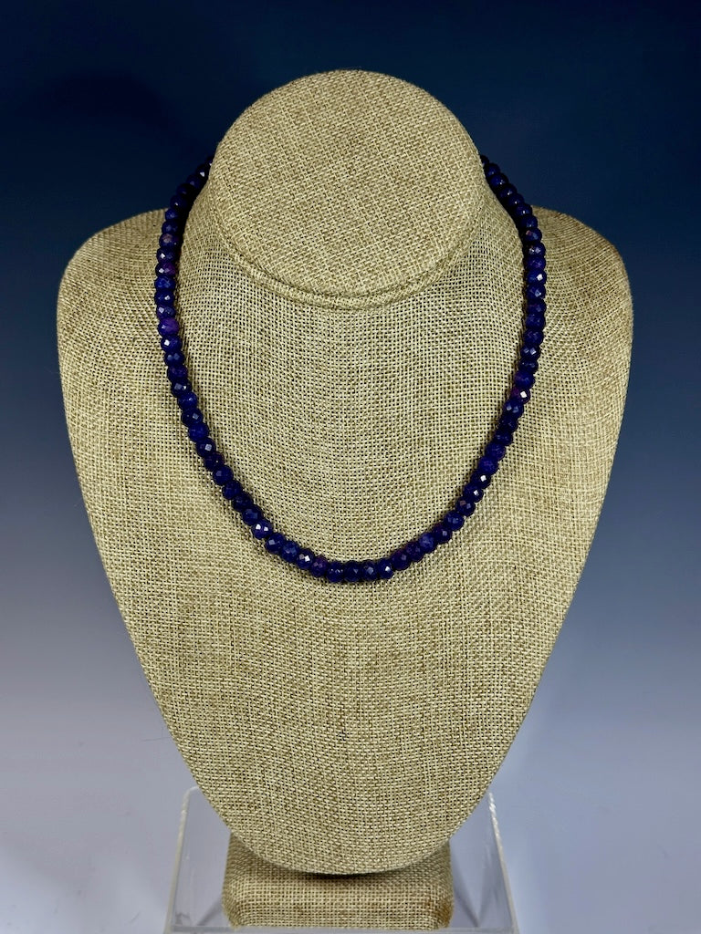 FACETED LAPIS BEAD NECKLACE LCN1036