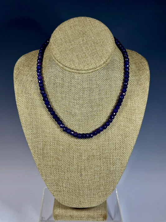 FACETED LAPIS BEAD NECKLACE LCN1036