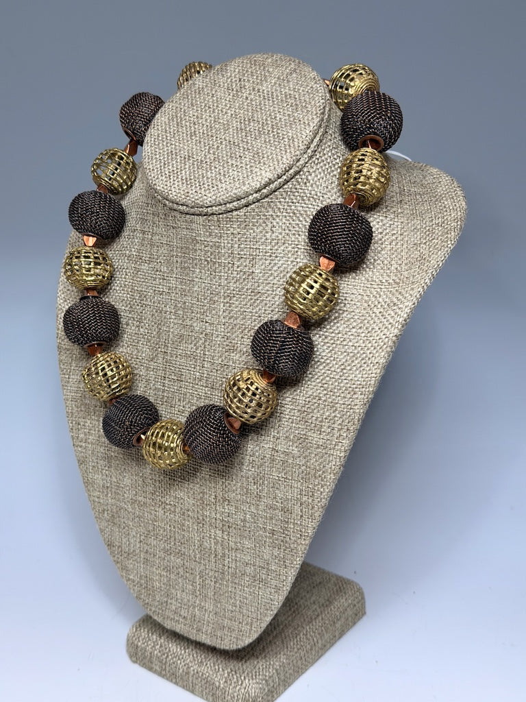 COPPER AND BRASS STATEMENT NECKLACE LCN2060