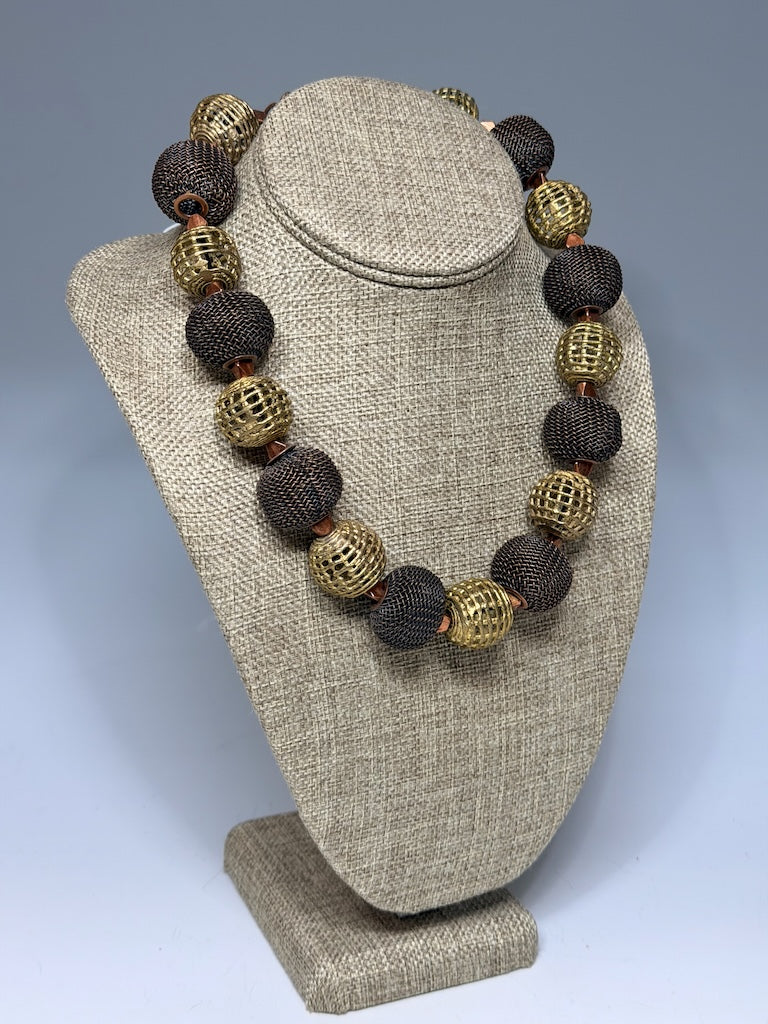 COPPER AND BRASS STATEMENT NECKLACE LCN2060