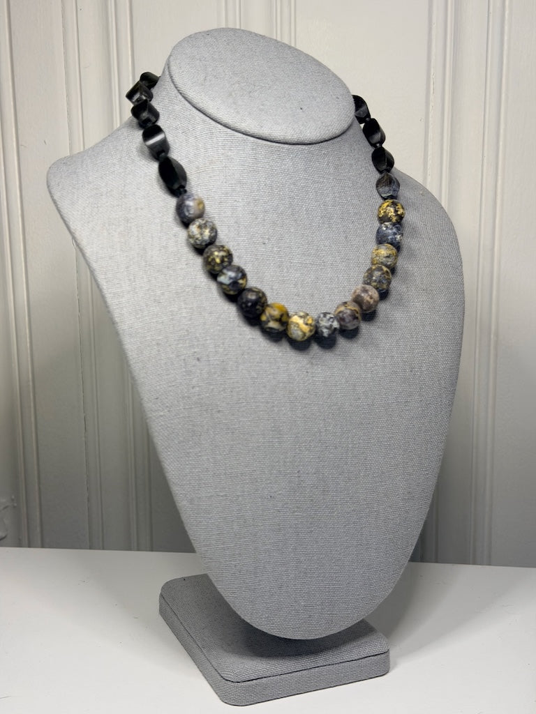 RARE OCEAN JASPER AND AFGHAN JADE NECKLACE LCN2078