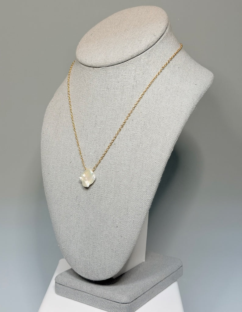 GOLD FILLED STERLING SILVER NECKLACE WITH FRESH WATER PEARL LCN3007