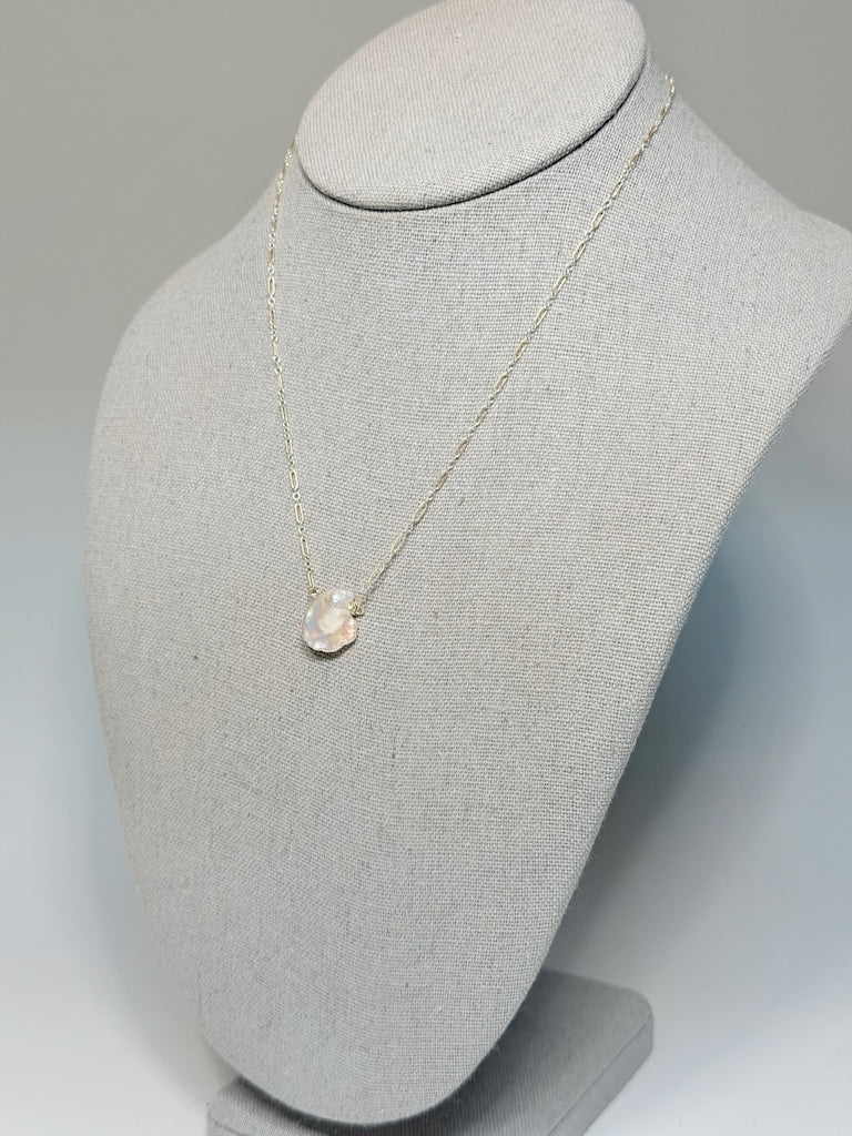 FRESHWATER PEARL NECKLACE WITH TWO-TONE STERLING SILVER AND GOLD-FILLED STERLING SILVER LCN3013