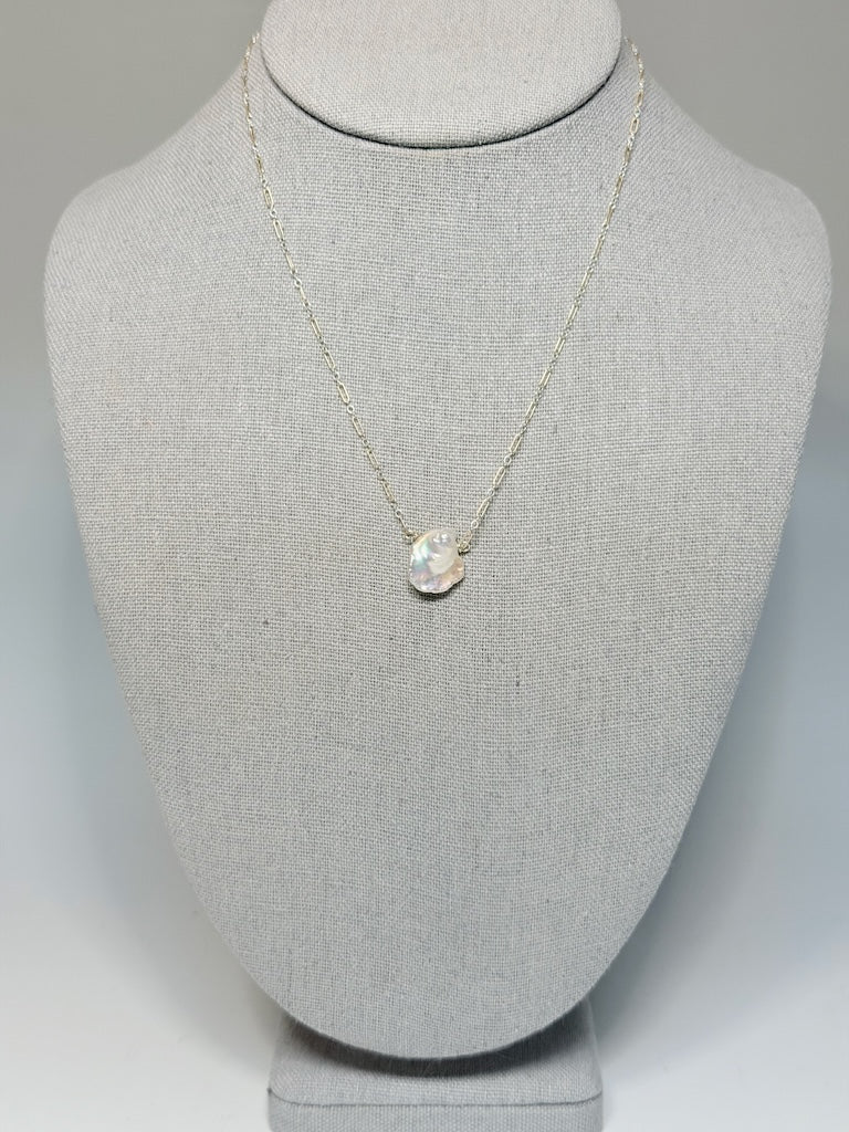 FRESHWATER PEARL NECKLACE WITH TWO-TONE STERLING SILVER AND GOLD-FILLED STERLING SILVER LCN3013