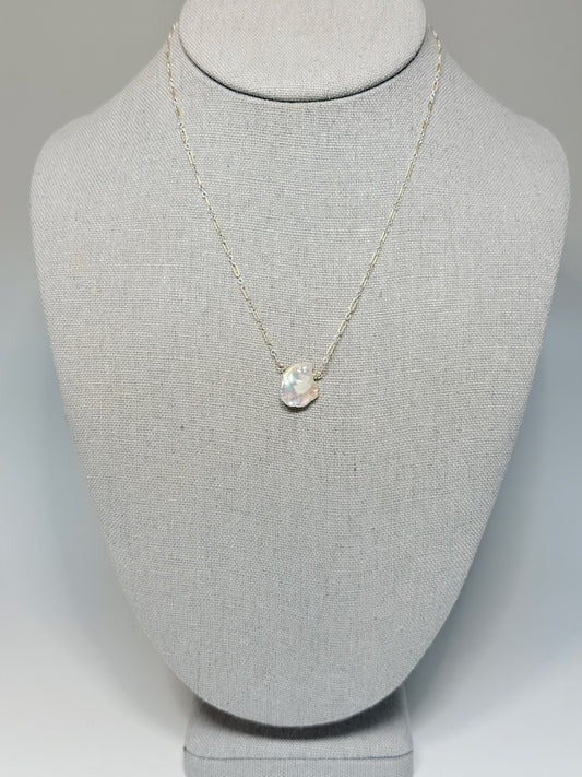 FRESHWATER PEARL NECKLACE WITH TWO-TONE STERLING SILVER AND GOLD-FILLED STERLING SILVER LCN3013