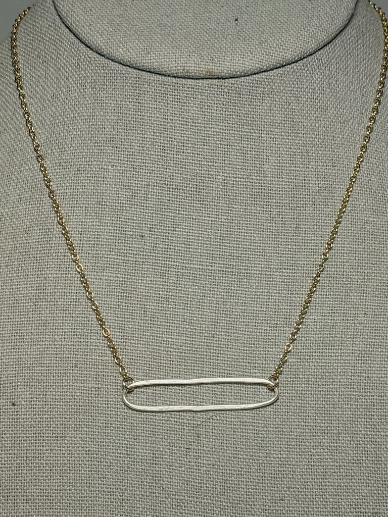 GOLD-FILLED STERLING SILVER AND STERLING SILVER BAR NECKLACE LCN3035