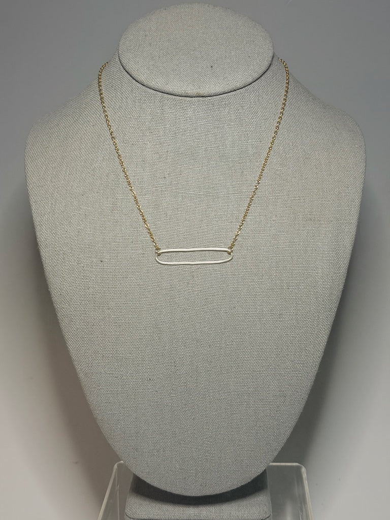 GOLD-FILLED STERLING SILVER AND STERLING SILVER BAR NECKLACE LCN3035