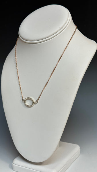 SIMPLE SILVER AND ROSE GOLD STERLING SILVER NECKLACE  LCN452