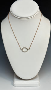 SIMPLE SILVER AND ROSE GOLD STERLING SILVER NECKLACE  LCN452