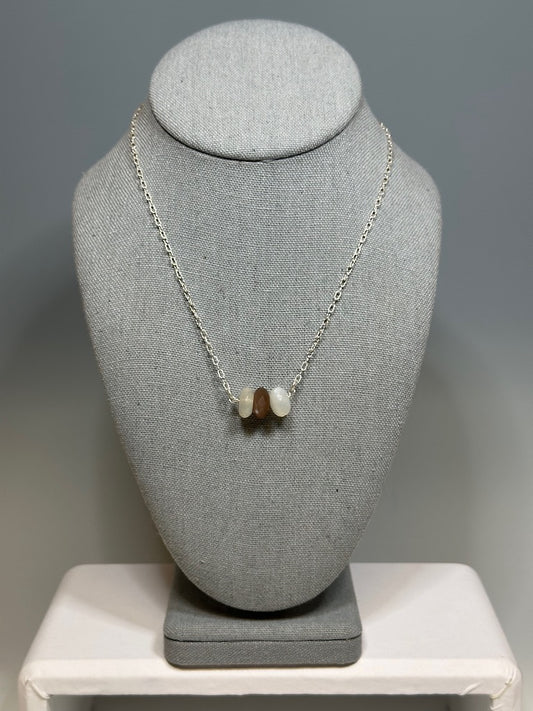 MOONSTONE AND PYRITE CHAIN NECKLACE LCN570