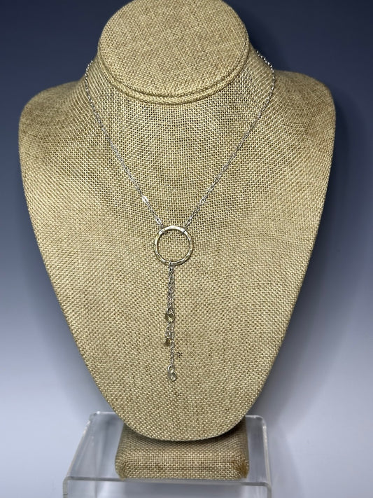 STERLING SILVER AND GOLD PLATED CIRCLE NECKLACE LCN703