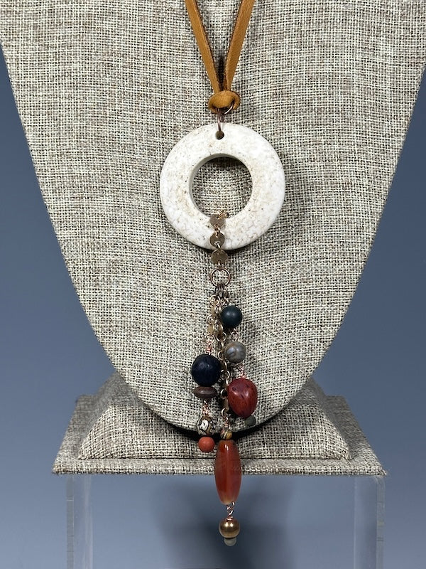 MIXED MEDIA LONG STATEMENT NECKLACE LCN1094