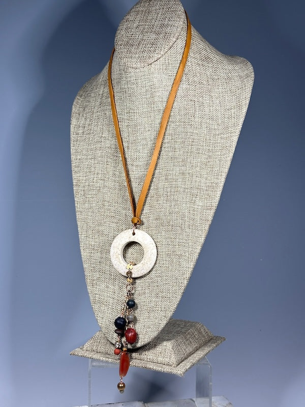 MIXED MEDIA LONG STATEMENT NECKLACE LCN1094