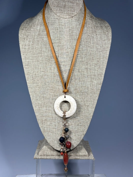 MIXED MEDIA LONG STATEMENT NECKLACE LCN1094