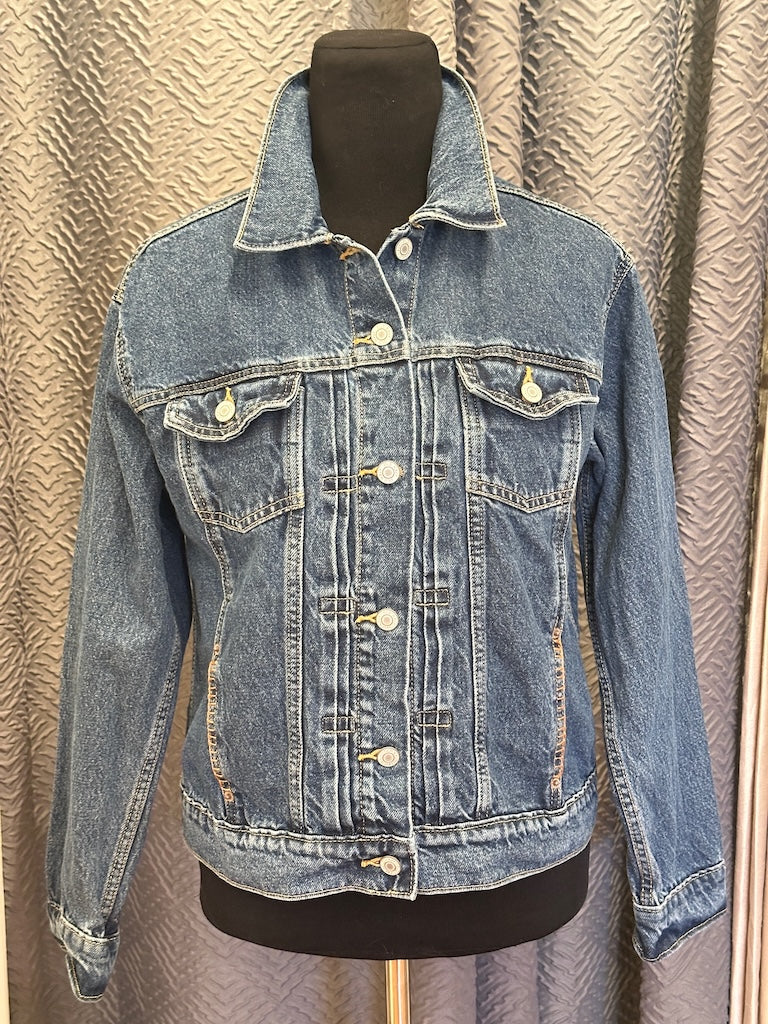 GIRL OF THE GOLDEN WEST, PHILIP BOILEAU 1910 HAND PAINTED DENIM JACKET LM40