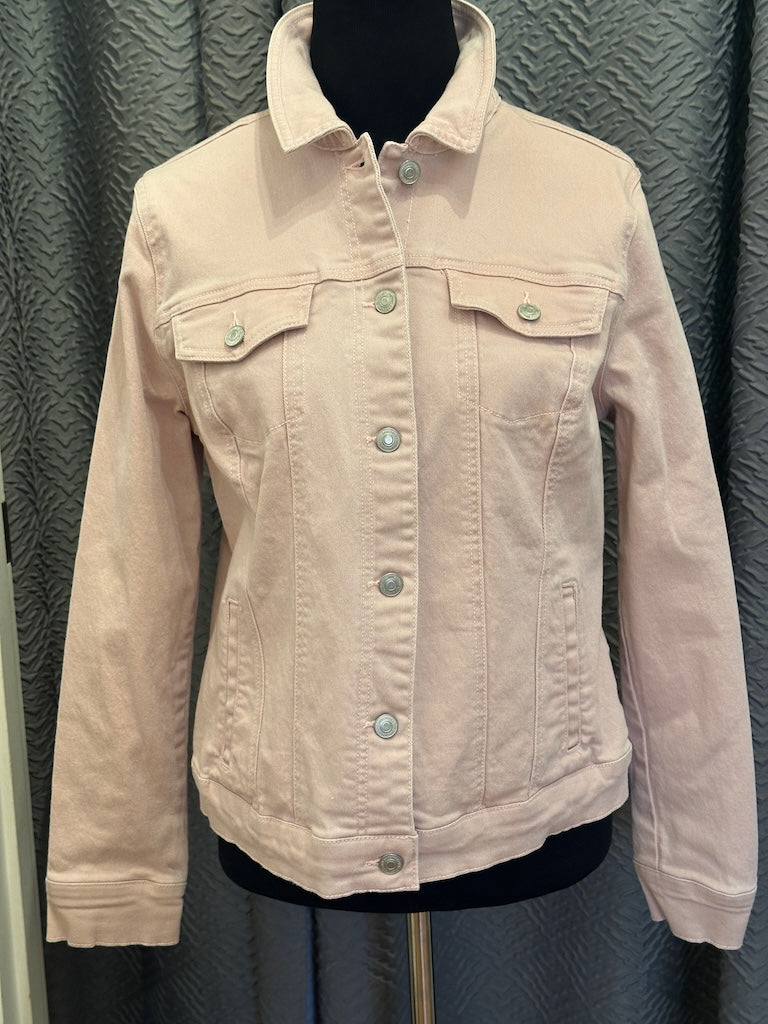 O'KEEFE'S IRIS HAND PAINTED BLUSH DENIM JACKET LM43