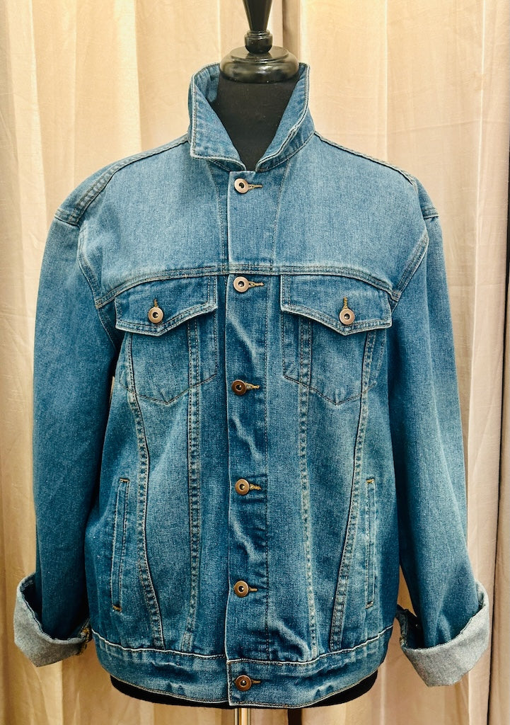 "HUNTER'S MOON" HAND PAINTED DENIM JACKET LM45