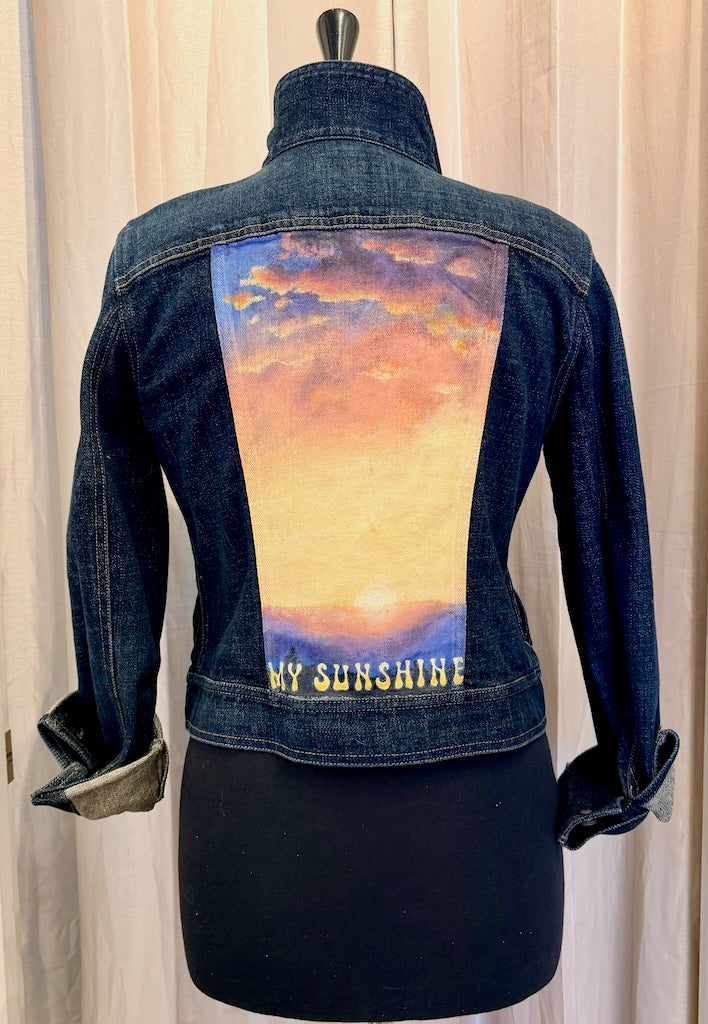 "YOU ARE MY SUNSHINE" HAND PAINTED DENIM JACKET LM48