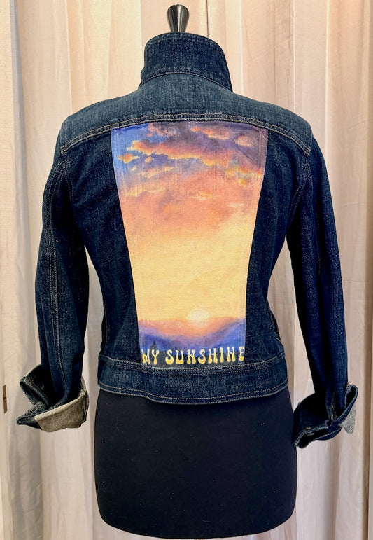 "YOU ARE MY SUNSHINE" HAND PAINTED DENIM JACKET LM48