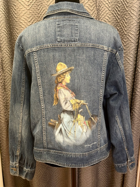 "DUNTON COWGIRL" HAND PAINTED JEAN JACKET FM5
